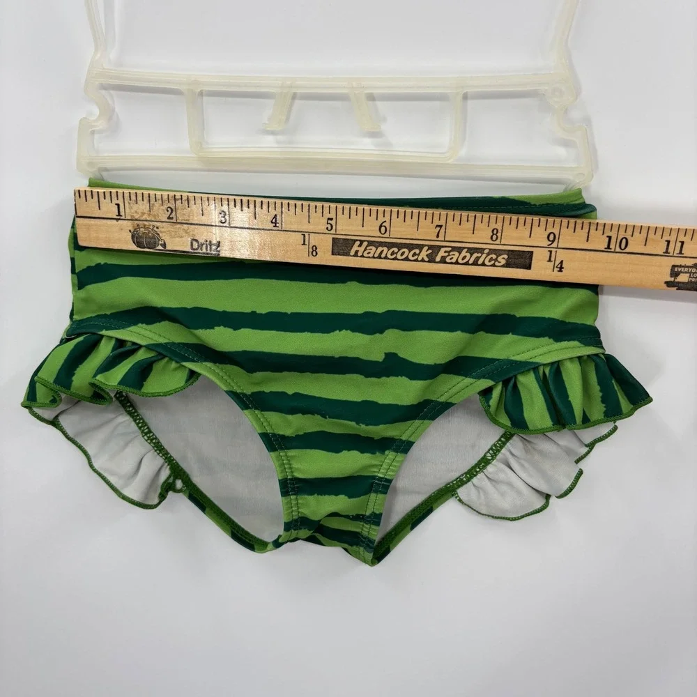 Watermelon Ruffle Swim Bottoms Girls Large Green Stripe Summer Beach Fruit Cute
